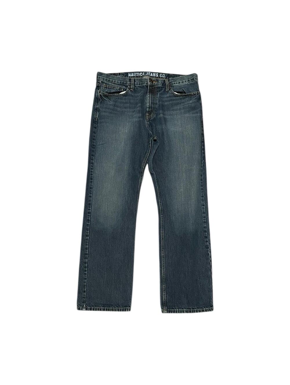 Nautica Jeans Co Mens W38 L32 Relaxed Fit Medium Wash Straight Denim